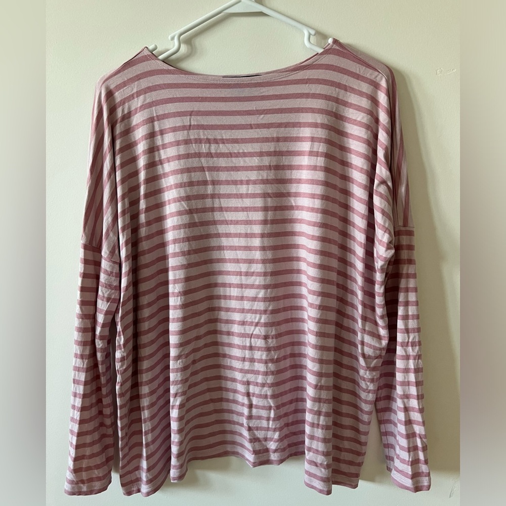 Hatch collection long sleeve tee pink stripes size 0
